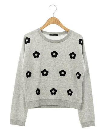 INGNI(イング) デイジーサガラ刺繍H／N／TOPS グレー