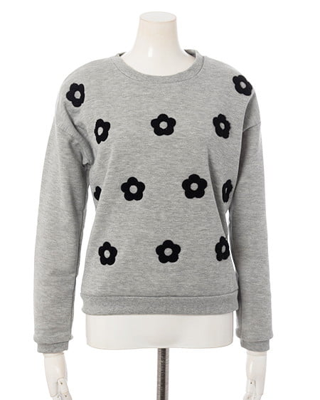 INGNI(イング) デイジーサガラ刺繍H／N／TOPS グレー/A