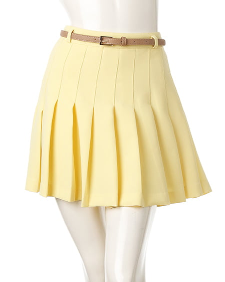 INGNI(イング) ベルト付プリーツフレア／スカート