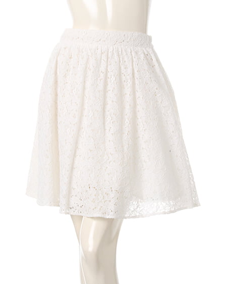 INGNI(イング) ミディ丈フレア／スカートA オフホワイト/レース