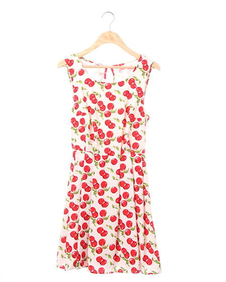 INGNI(イング) チェリー柄ノースリ／ワンピース オフホワイト/A