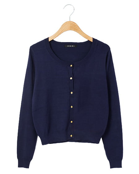 【Basic】シンプルクルーネックカーディガンA