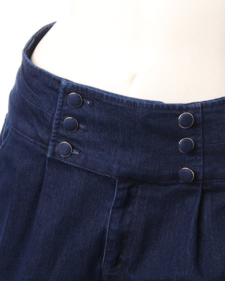 INGNI(イング) 6つ釦ハイウエストショート/パンツE インディゴ