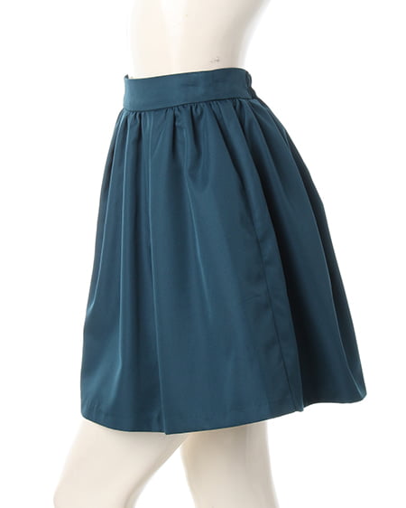 INGNI(イング) タックギャザーフレア/スカート グリーン