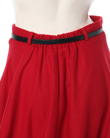 INGNI（イング） ベルト付フェイクウールミディ／スカート ﾎﾞﾙﾄﾞｰ