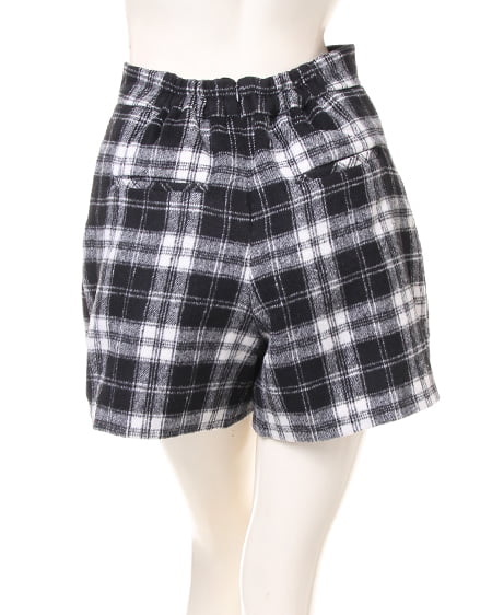 INGNI(イング) シャギーチェックキュロット/パンツ クロ