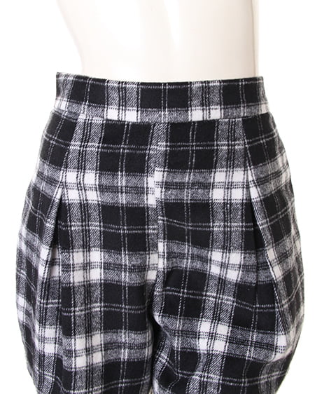 INGNI(イング) シャギーチェックキュロット/パンツ クロ