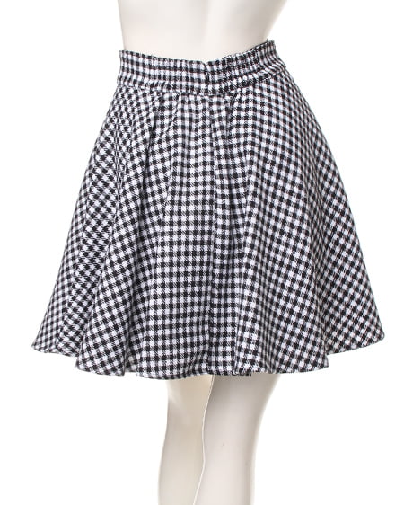 INGNI（イング） ウエストリボンフェイクウール／スカート ｸﾛ/ｷﾞﾝｶﾞﾑ