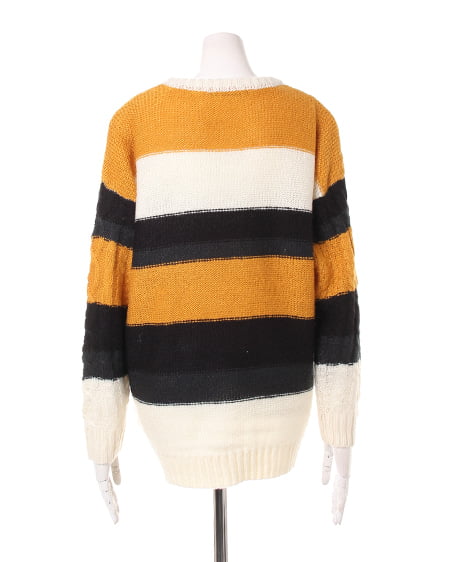 INGNI（イング） 4Cボーダーケーブル／ニット ｶﾗｼ