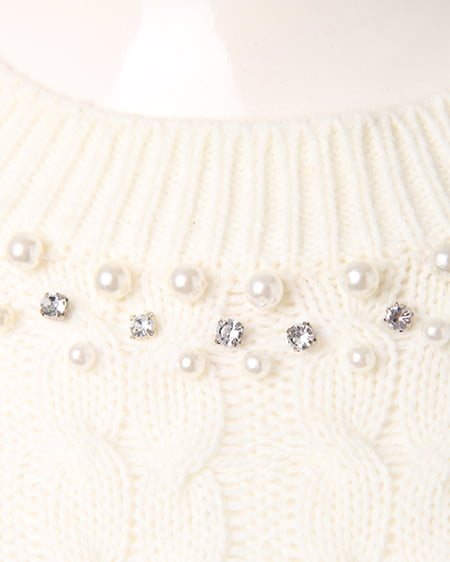 INGNI(イング) 裾レイヤーケーブル/ニット オフホワイト