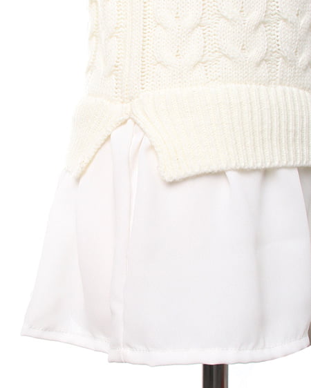 INGNI(イング) 裾レイヤーケーブル/ニット オフホワイト