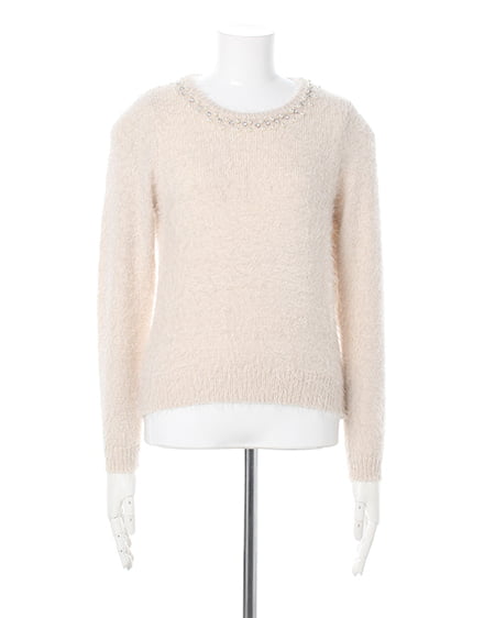 INGNI（イング） フェザー装飾付き／ニット長袖 ｱｲﾎﾞﾘｰ