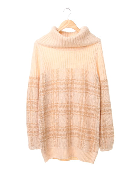 INGNI(イング) バイカラーオフタートル／チュニックワンピース ベージュ