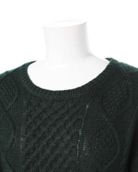 INGNI（イング） ケーブル裾シャツレイヤー／ニット ｸﾞﾘｰﾝ