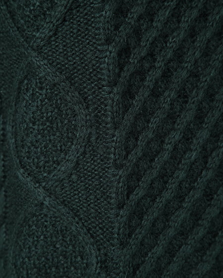 INGNI（イング） ケーブル裾シャツレイヤー／ニット ｸﾞﾘｰﾝ