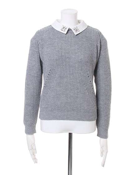 INGNI（イング） 装飾衿付／ニットB ｸﾞﾚｰ