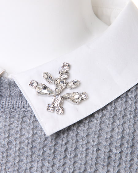 INGNI（イング） 装飾衿付／ニットB ｸﾞﾚｰ