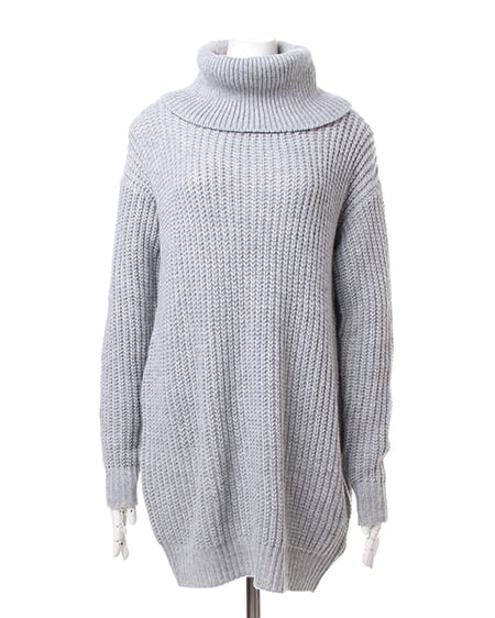 INGNI（イング） オフタートル／ニットワンピースA ｸﾞﾚｰ