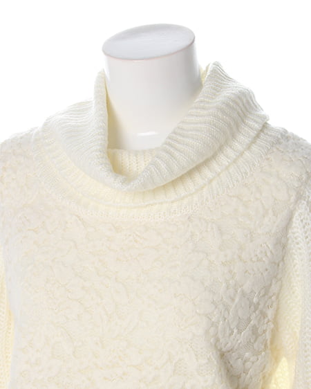 INGNI（イング） レースオフタートル／ニット ｵﾌﾎﾜｲﾄ