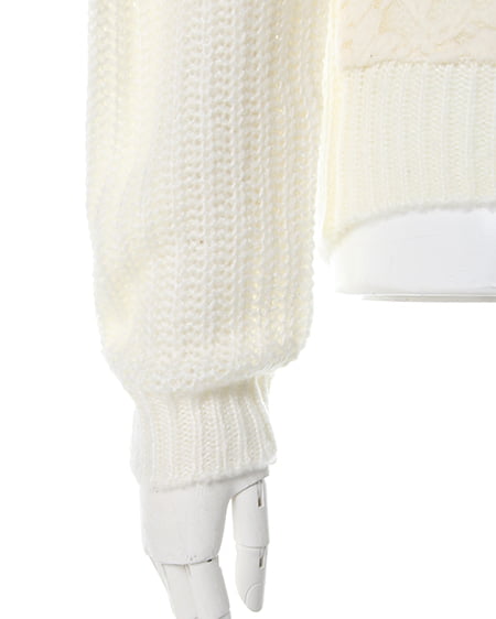 INGNI（イング） レースオフタートル／ニット ｵﾌﾎﾜｲﾄ