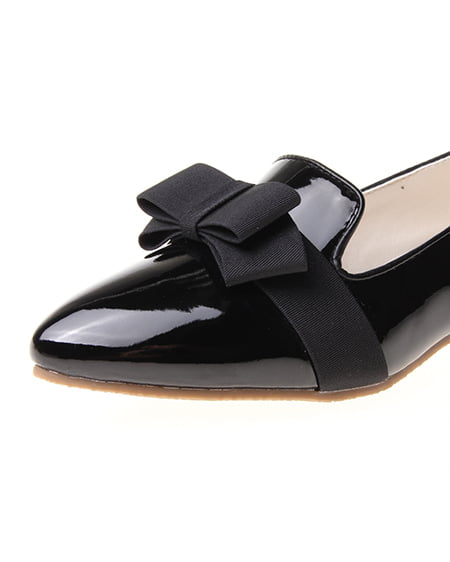 INGNI（イング） 前リボンフラット／シューズ ｸﾛ/ｸﾛ