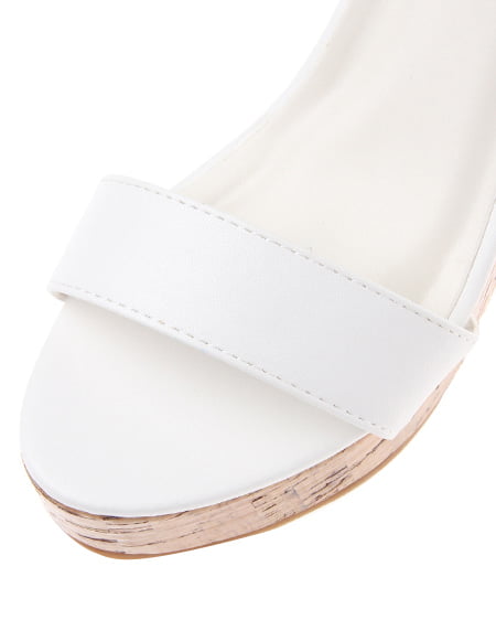 INGNI（イング） 光沢コルクウェッジ／サンダル ｵﾌﾎﾜｲﾄ