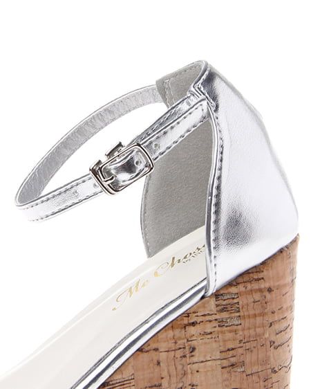 INGNI(イング) 光沢コルクウェッジ/サンダル シルバー