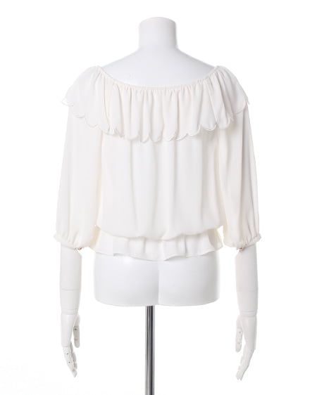 INGNI（イング） フリル衿ピンタック／TOPS ｵﾌﾎﾜｲﾄ