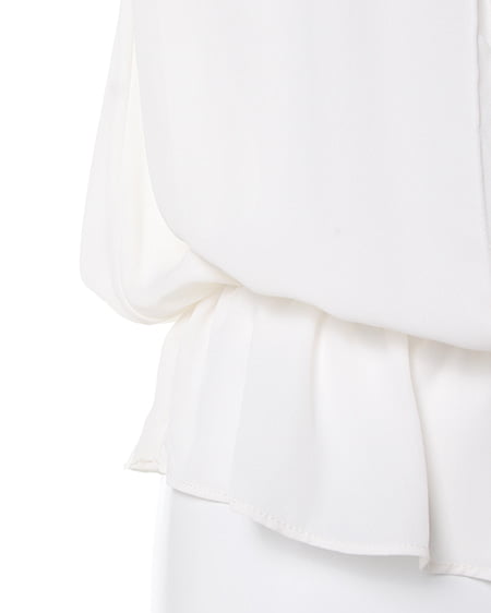 INGNI（イング） フリル衿ピンタック／TOPS ｵﾌﾎﾜｲﾄ