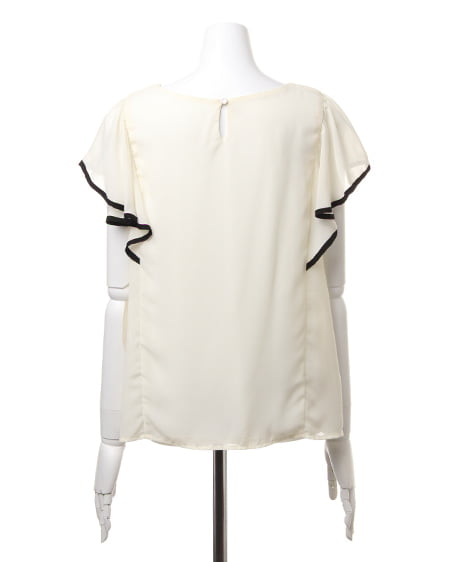 INGNI（イング） 配色フリル袖／TOPS ｵﾌﾎﾜｲﾄ