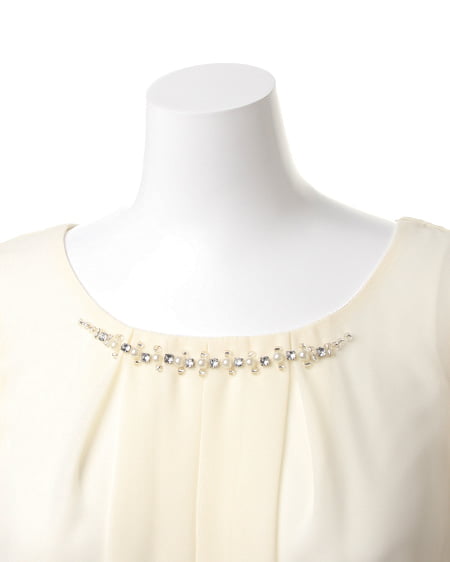 INGNI（イング） 配色フリル袖／TOPS ｵﾌﾎﾜｲﾄ