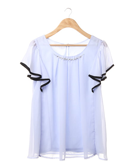 INGNI(イング) 配色フリル袖／TOPS ｻｯｸｽ