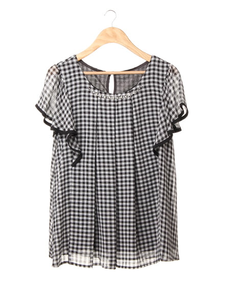 INGNI(イング) 配色フリル袖／TOPS ｷﾞﾝｶﾞﾑ