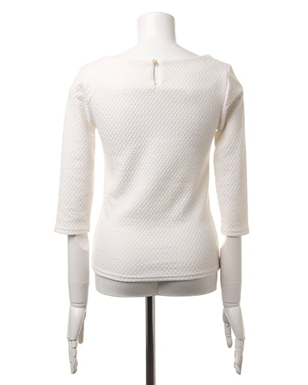 INGNI（イング） スカラップオフショル／Tシャツ7分 ｵﾌﾎﾜｲﾄ