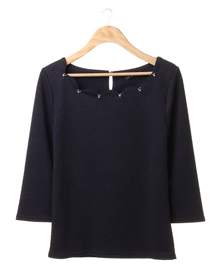 INGNI(イング) スカラップオフショル／Tシャツ7分 ｺﾝ