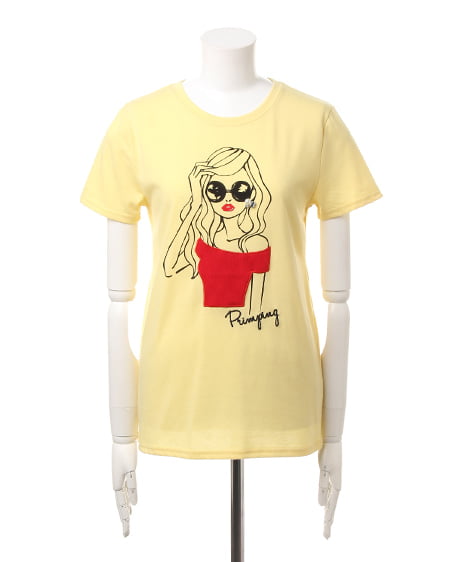 INGNI(イング) レトロガール/TシャツB イエロー