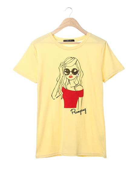 INGNI(イング) レトロガール／TシャツB ｲｴﾛｰ