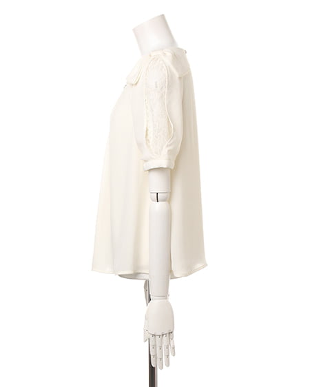 INGNI（イング） 装飾付肩リボンJZ／半袖TOPS ｵﾌﾎﾜｲﾄ