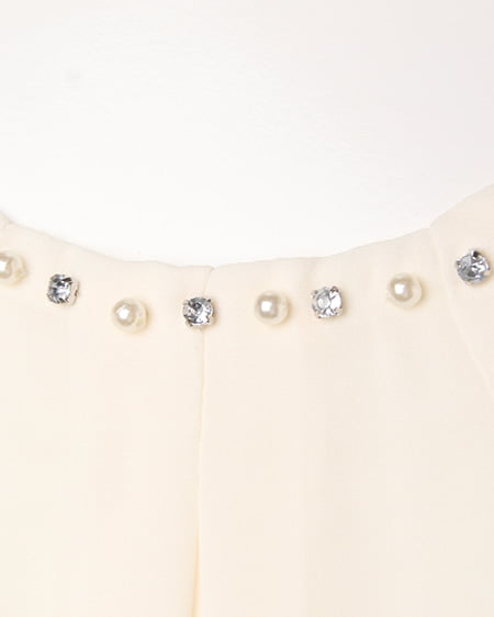 INGNI（イング） 装飾付肩リボンJZ／半袖TOPS ｵﾌﾎﾜｲﾄ