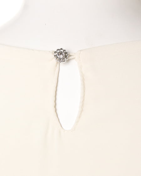 INGNI（イング） 装飾付肩リボンJZ／半袖TOPS ｵﾌﾎﾜｲﾄ