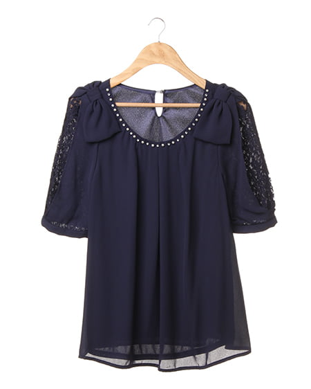 INGNI(イング) 装飾付肩リボンJZ／半袖TOPS ｺﾝ