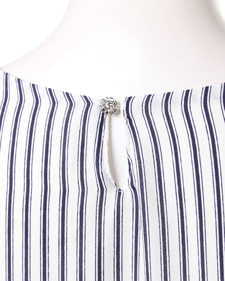 INGNI（イング） 袖リボンストライプ／TOPS ｵﾌﾎﾜｲﾄ/ｺﾝ