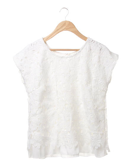 INGNI(イング) 花レース／TOPS／B ｵﾌﾎﾜｲﾄ