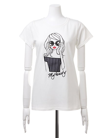 INGNI（イング） NEWレトロガール／Tシャツ ｵﾌﾎﾜｲﾄ