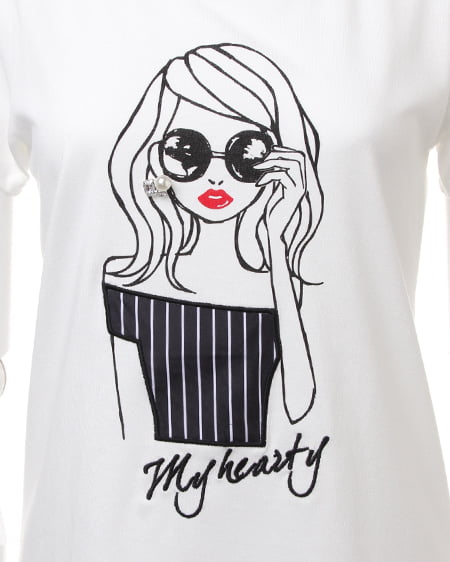 INGNI（イング） NEWレトロガール／Tシャツ ｵﾌﾎﾜｲﾄ