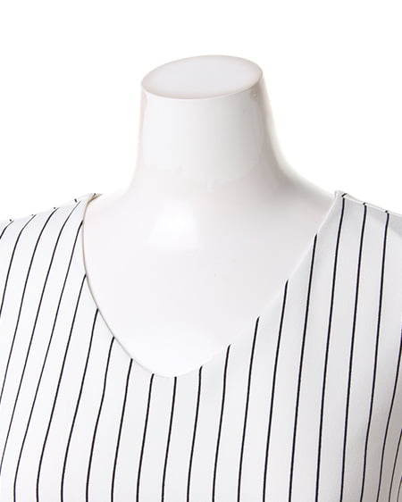 INGNI（イング） ストライプノースリ／TOPS ｵﾌﾎﾜｲﾄ/ｸﾛ