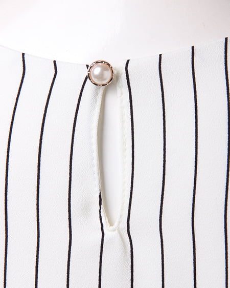 INGNI（イング） ストライプノースリ／TOPS ｵﾌﾎﾜｲﾄ/ｸﾛ