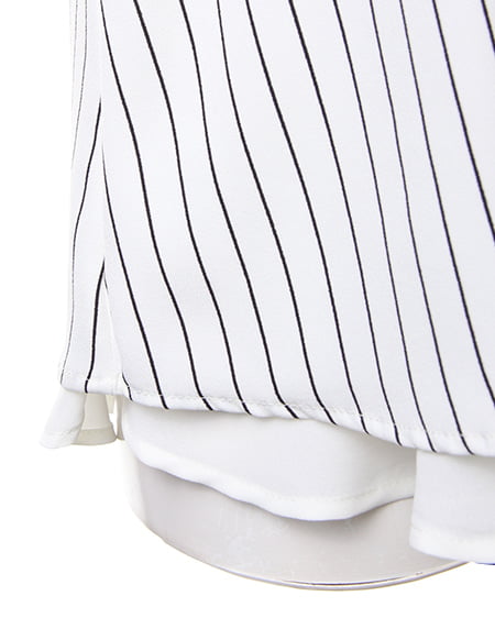 INGNI（イング） ストライプノースリ／TOPS ｵﾌﾎﾜｲﾄ/ｸﾛ