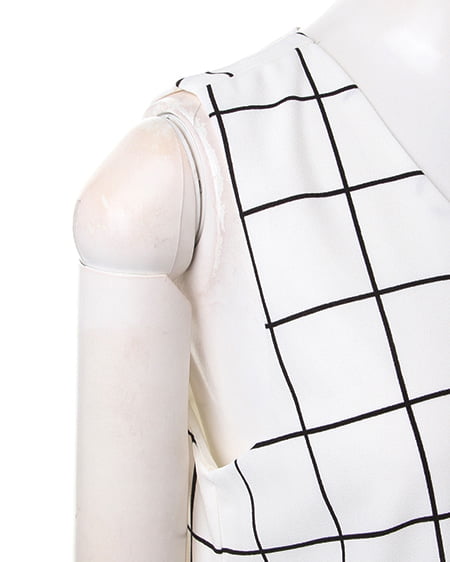 INGNI（イング） ストライプノースリ／TOPS ｵﾌﾎﾜｲﾄ/ﾁｪｯｸ