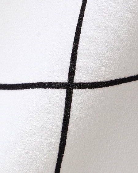 INGNI（イング） ストライプノースリ／TOPS ｵﾌﾎﾜｲﾄ/ﾁｪｯｸ